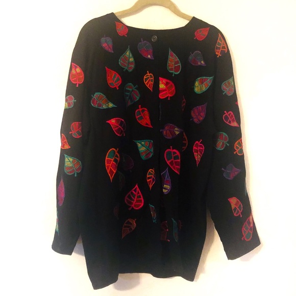 Michael Simon Embroidered Leaf Print Button Up - stylish comfort -XL - Picture 1 of 5